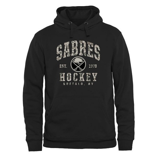 NHL Buffalo Sabres Black Camo Stack Pullover Hoodie
