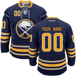 Women's Reebok Buffalo Sabres Customized Authentic Navy Blue Home NHL Jersey
