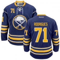 Evan Rodrigues Reebok Buffalo Sabres Premier Navy Blue Home Jersey