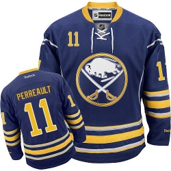 Gilbert Perreault Reebok Buffalo Sabres Authentic Navy Blue Home NHL Jersey