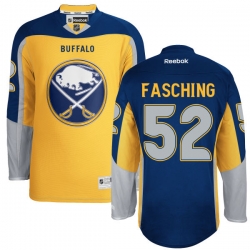 Hudson Fasching Reebok Buffalo Sabres Premier Gold Alternate Jersey