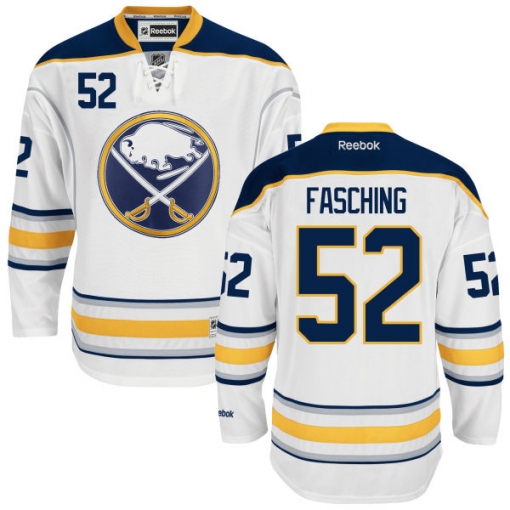 Hudson Fasching Reebok Buffalo Sabres Authentic White Away Jersey