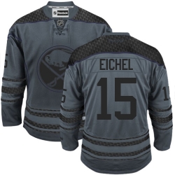 Jack Eichel Reebok Buffalo Sabres Premier Charcoal Cross Check Fashion NHL Jersey