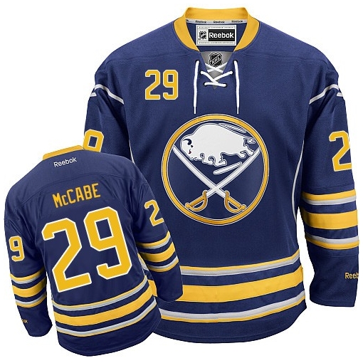 Jake McCabe Reebok Buffalo Sabres Authentic Navy Blue Home NHL Jersey