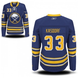 Jason Kasdorf Women's Reebok Buffalo Sabres Authentic Navy Blue Home Jersey