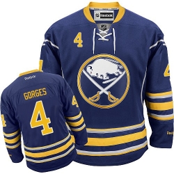 Josh Gorges Reebok Buffalo Sabres Authentic Navy Blue Home NHL Jersey