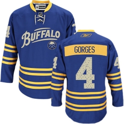 Josh Gorges Reebok Buffalo Sabres Authentic Royal Blue Third NHL Jersey