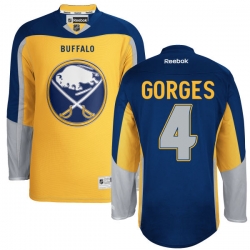 Josh Gorges Reebok Buffalo Sabres Premier Gold New Third NHL Jersey