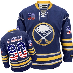 Ryan O'Reilly Reebok Buffalo Sabres Authentic Navy Blue USA Flag Fashion NHL Jersey