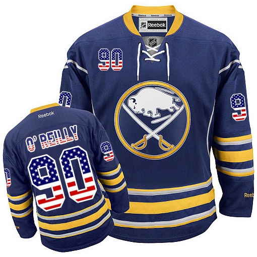 Ryan O'Reilly Reebok Buffalo Sabres Premier Navy Blue USA Flag Fashion NHL Jersey