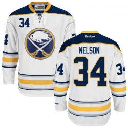 Casey Nelson Reebok Buffalo Sabres Premier White Away Jersey