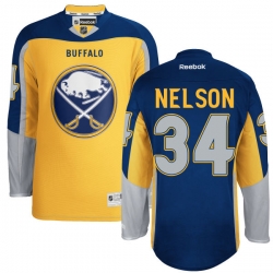 Casey Nelson Reebok Buffalo Sabres Authentic Gold Alternate Jersey