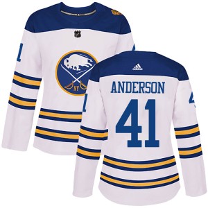 Craig Anderson Women's Adidas Buffalo Sabres Authentic White 2018 Winter Classic Jersey