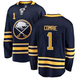Eric Comrie Youth Fanatics Branded Buffalo Sabres Breakaway Navy Blue Home Jersey