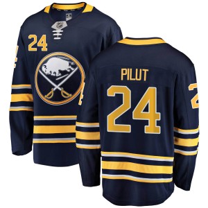 Lawrence Pilut Youth Fanatics Branded Buffalo Sabres Breakaway Navy Blue Home Jersey