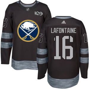 Pat Lafontaine Men's Buffalo Sabres Authentic Black 1917-2017 100th Anniversary Jersey