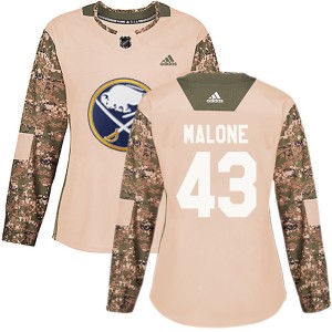 Sean Malone Women's Adidas Buffalo Sabres Authentic Camo Veterans Day Practice Jersey
