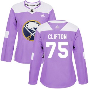 Connor Clifton Women's Adidas Buffalo Sabres Authentic Purple Fights Cancer Practice Jersey