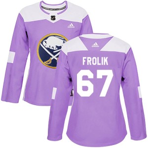 Michael Frolik Women's Adidas Buffalo Sabres Authentic Purple Fights Cancer Practice Jersey