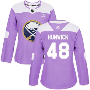 Matt Hunwick Women's Adidas Buffalo Sabres Authentic Purple Fights Cancer Practice Jersey