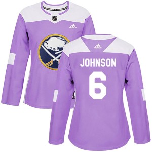 Erik Johnson Women's Adidas Buffalo Sabres Authentic Purple Fights Cancer Practice Jersey