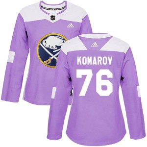 Vsevolod Komarov Women's Adidas Buffalo Sabres Authentic Purple Fights Cancer Practice Jersey