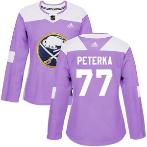 JJ Peterka Women's Adidas Buffalo Sabres Authentic Purple Fights Cancer Practice Jersey