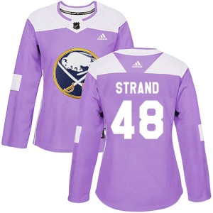 Austin Strand Women's Adidas Buffalo Sabres Authentic Purple Fights Cancer Practice Jersey