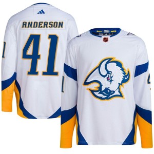 Craig Anderson Youth Adidas Buffalo Sabres Authentic White Reverse Retro 2.0 Jersey