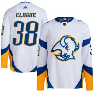Kale Clague Youth Adidas Buffalo Sabres Authentic White Reverse Retro 2.0 Jersey