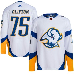 Connor Clifton Youth Adidas Buffalo Sabres Authentic White Reverse Retro 2.0 Jersey