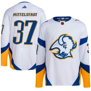 Casey Mittelstadt Youth Adidas Buffalo Sabres Authentic White Reverse Retro 2.0 Jersey