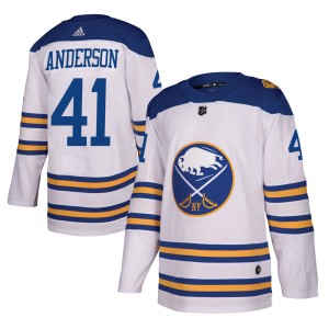 Craig Anderson Youth Adidas Buffalo Sabres Authentic White 2018 Winter Classic Jersey