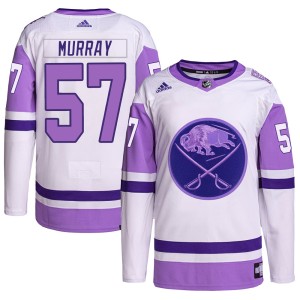 Brett Murray Youth Adidas Buffalo Sabres Authentic White/Purple Hockey Fights Cancer Primegreen Jersey