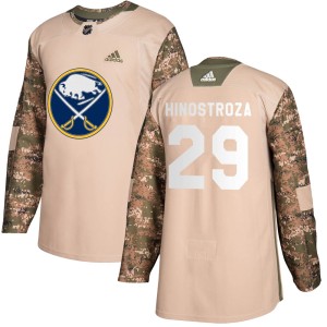 Vinnie Hinostroza Youth Adidas Buffalo Sabres Authentic Camo Veterans Day Practice Jersey