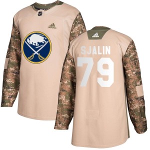 Calle Sjalin Youth Adidas Buffalo Sabres Authentic Camo Veterans Day Practice Jersey