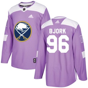 Anders Bjork Men's Adidas Buffalo Sabres Authentic Purple Fights Cancer Practice Jersey