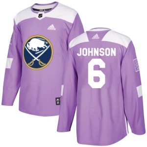 Erik Johnson Men's Adidas Buffalo Sabres Authentic Purple Fights Cancer Practice Jersey