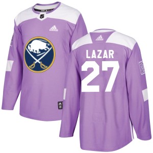 Curtis Lazar Men's Adidas Buffalo Sabres Authentic Purple Fights Cancer Practice Jersey