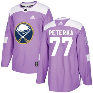 JJ Peterka Men's Adidas Buffalo Sabres Authentic Purple Fights Cancer Practice Jersey