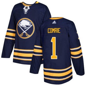 Eric Comrie Men's Adidas Buffalo Sabres Authentic Navy Home Jersey
