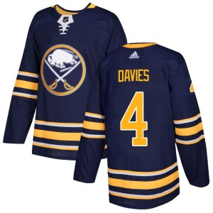 Jeremy Davies Men's Adidas Buffalo Sabres Authentic Navy Home Jersey