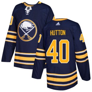 Carter Hutton Men's Adidas Buffalo Sabres Authentic Navy Home Jersey