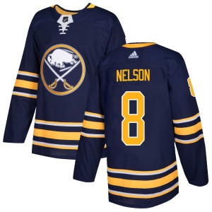 Casey Nelson Men's Adidas Buffalo Sabres Authentic Navy Home Jersey