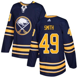 C.j. Smith Men's Adidas Buffalo Sabres Authentic Navy C.J. Smith Home Jersey