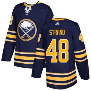 Austin Strand Men's Adidas Buffalo Sabres Authentic Navy Home Jersey