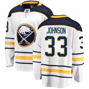 Ryan Johnson Men's Fanatics Branded Buffalo Sabres Breakaway White Away Jersey