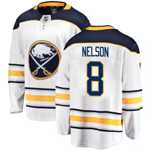 Casey Nelson Men's Fanatics Branded Buffalo Sabres Breakaway White Away Jersey