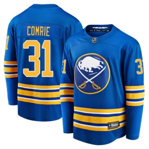 Eric Comrie Youth Fanatics Branded Buffalo Sabres Premier Royal Breakaway Home Jersey