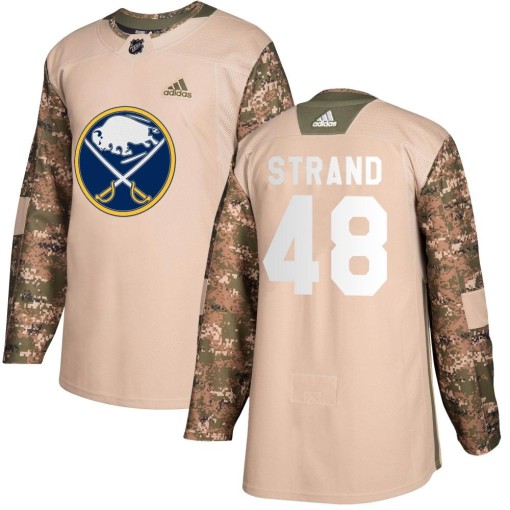 Austin Strand Youth Adidas Buffalo Sabres Authentic Camo Veterans Day Practice Jersey